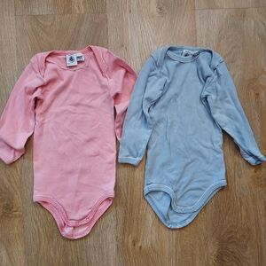 BODYSUIT BUNDLE - Petit Bateau Long Sleeve Bodysuits Baby Girl size 18 Mths